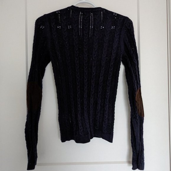 Aigle Cable Knit Cardigan with Elbow Patches - Picture 2 of 7